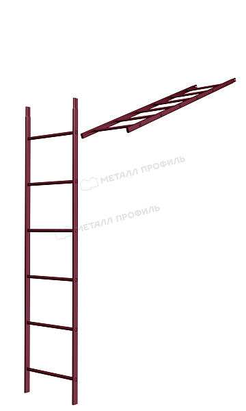 Такой товар, как Лестница кровельная стеновая дл. 1860 мм без кронштейнов (3005), можно приобрести в Компании Металл Профиль.